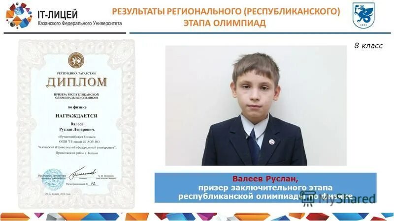 Победители заключительного этапа республиканской олимпиады