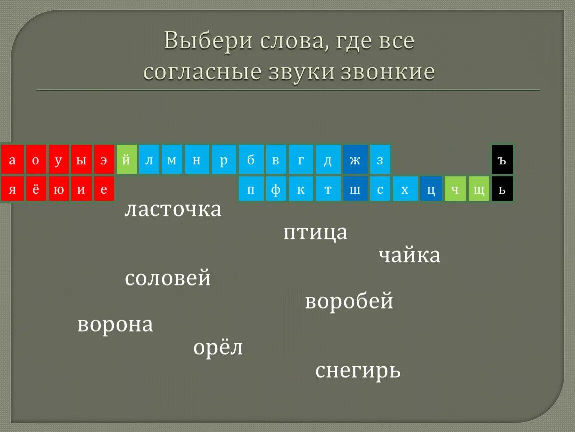 Звонкий подобрать слова