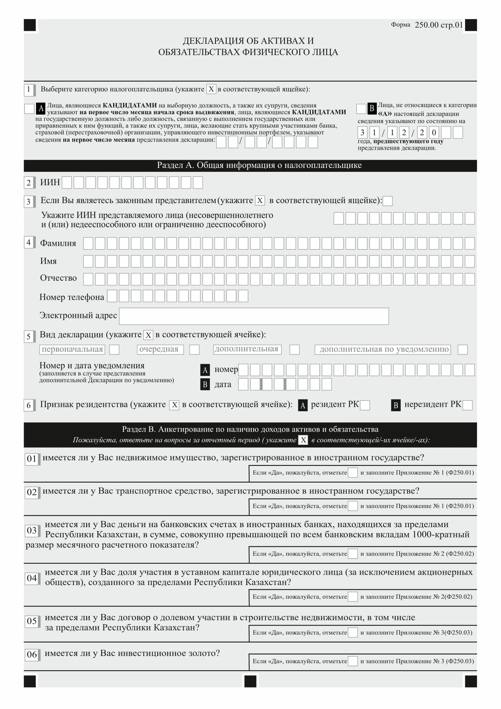 250 Форма декларации. Форма 250.00 декларация. Декларация 250 в РК форма. Бланк декларации 250 РК. Декларирование в казахстане