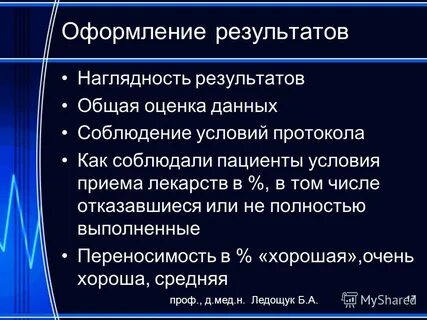 Наглядный результат
