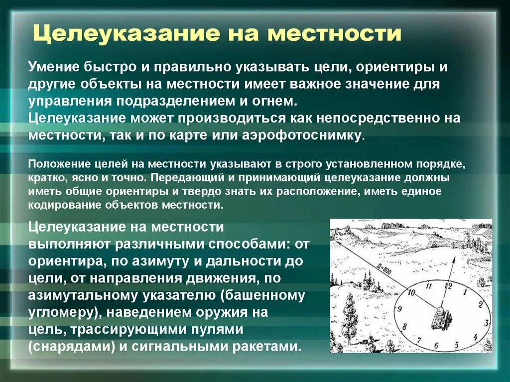 Военная топография ориентирование по карте. Ориентиры в военной топографии. Способы целеуказания на местности. Целеуказание по карте и на местности. Оценка местоположения