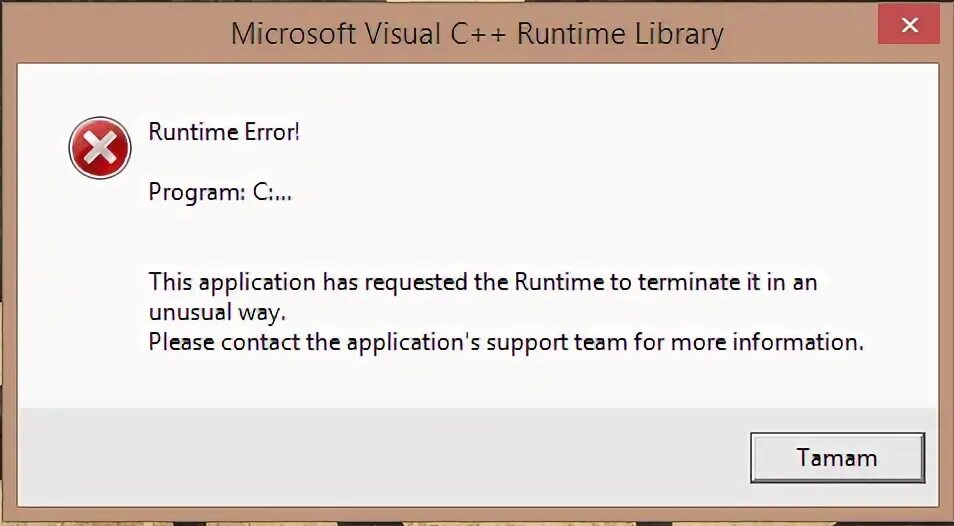 Runtime library error. Runtime.