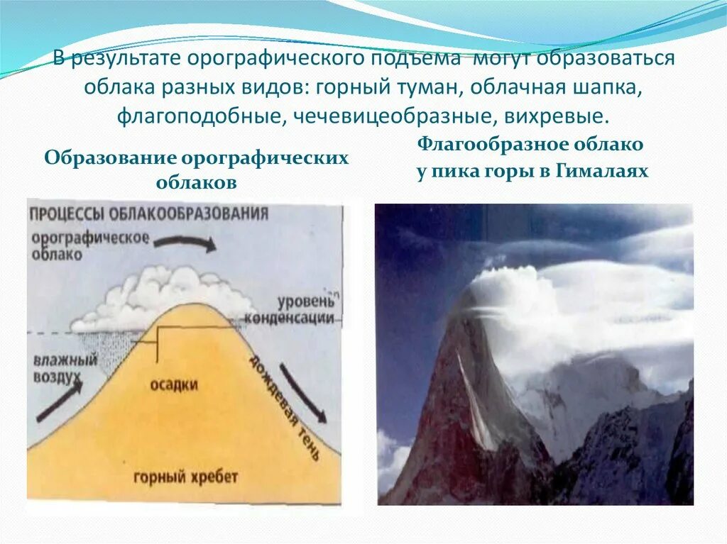 Орографические облака. Образование облаков. Орографический преград. Облака образуются в результате.