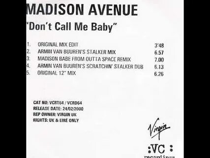 Madison avenue don t call me baby