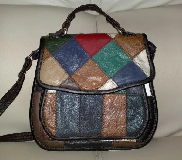 Купить сумку кожаную пэчворк фото Women Genuine Leather Patchwork Crossbody Bag Floral Elegant Shoulder Bag Orde