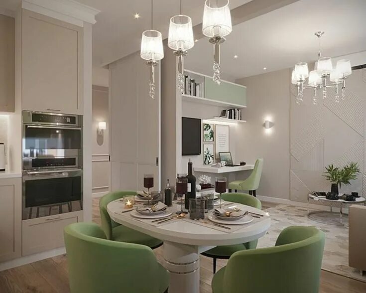Kitchen living room 24 sq m design rectangular with 2 (49 Photos)