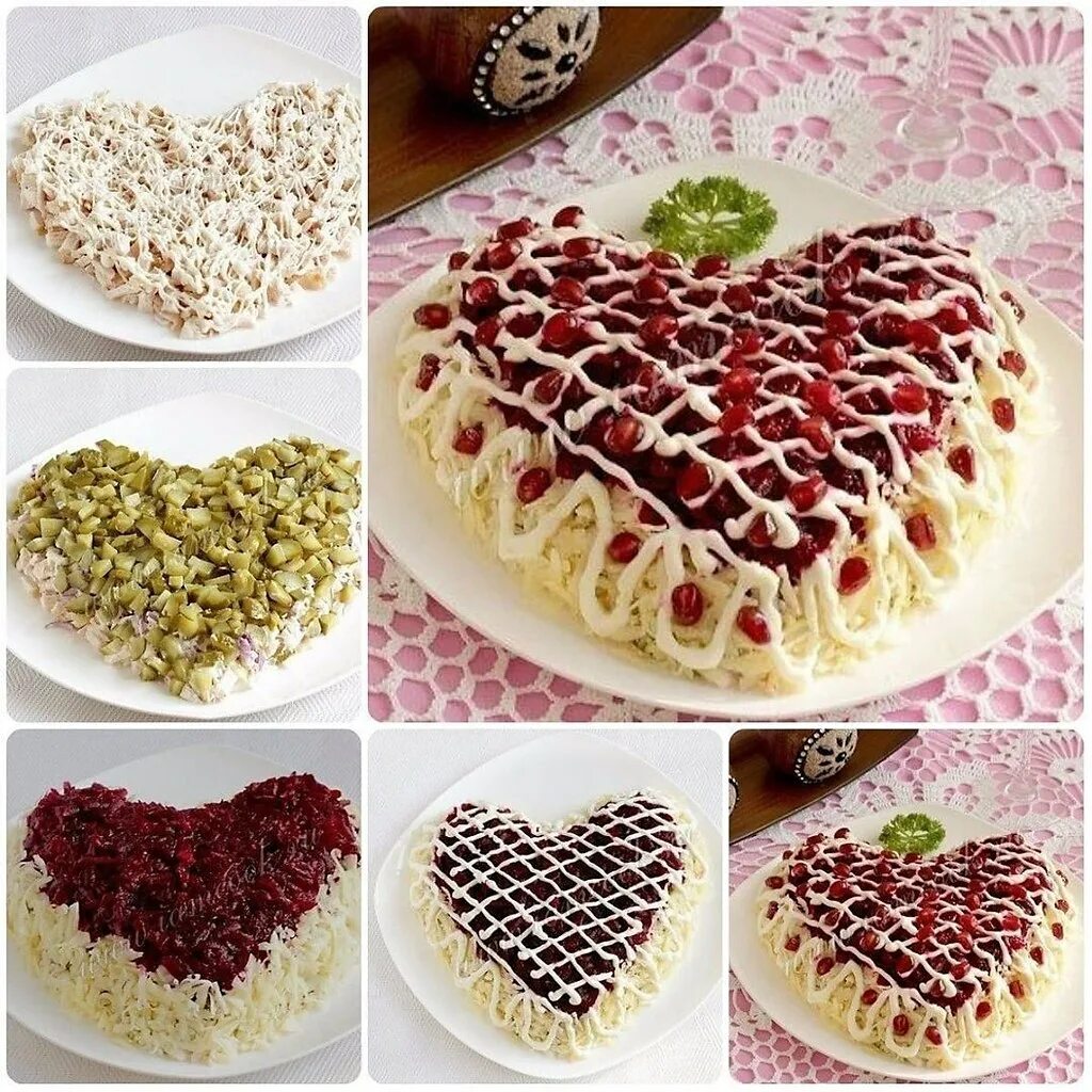 завтрак на день святого валентина. пп рецепты сердечек. вкусная подлива из куриных сердечек. овощной салат. салат в виде сердца.