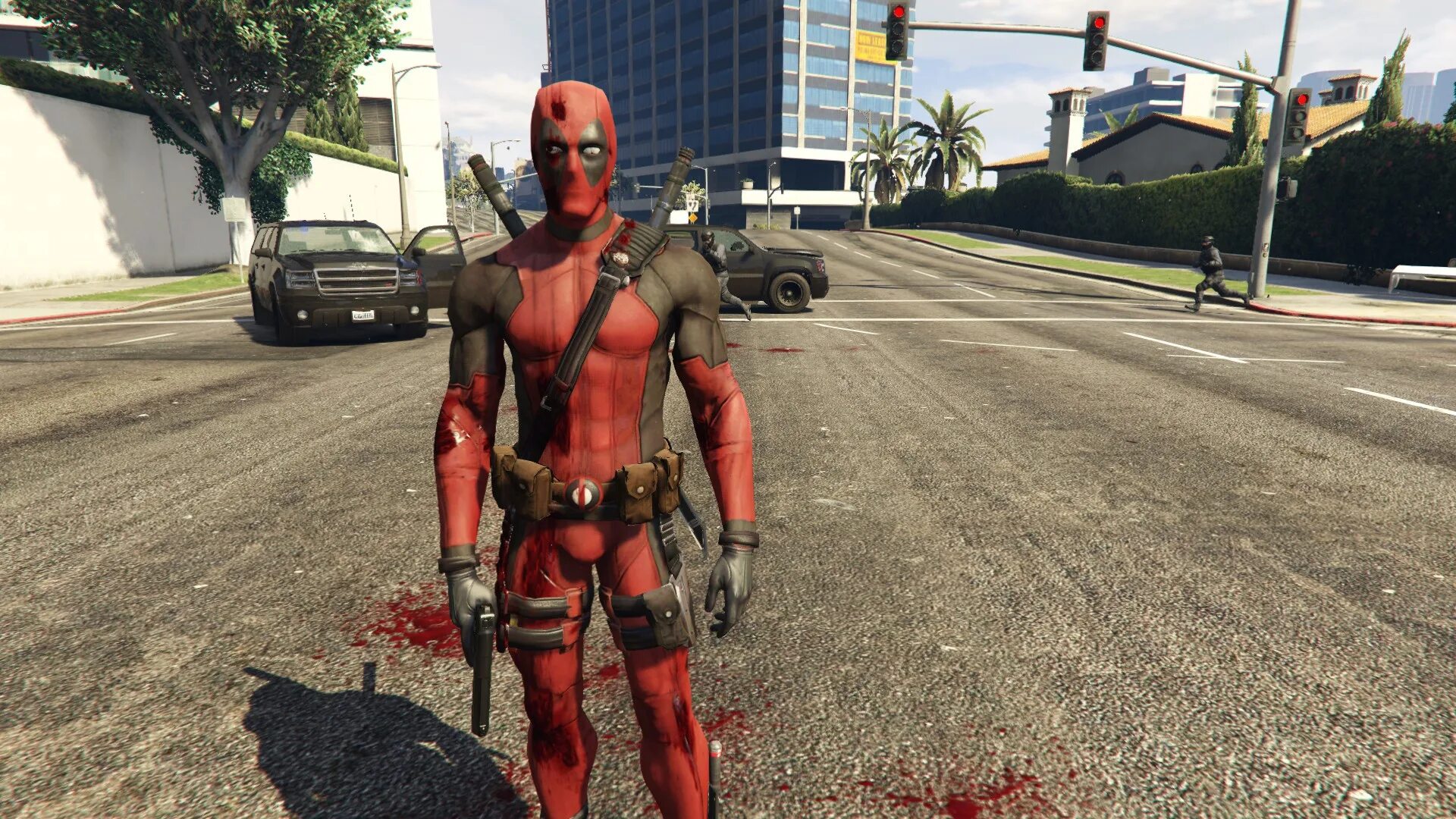 Гта 5 мод на персонажа. Deadpool игра. GTA 5 Дэдпул. Скорти Дэдпул. Мод на Дэдпула.