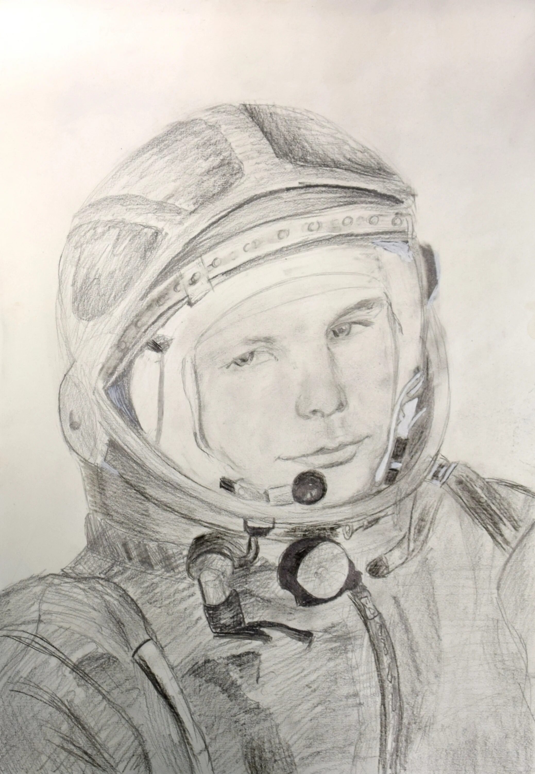 Как нарисовать Юрия Гагарина в космосе. Гагарин портрет. День космонавтики Гагарин.