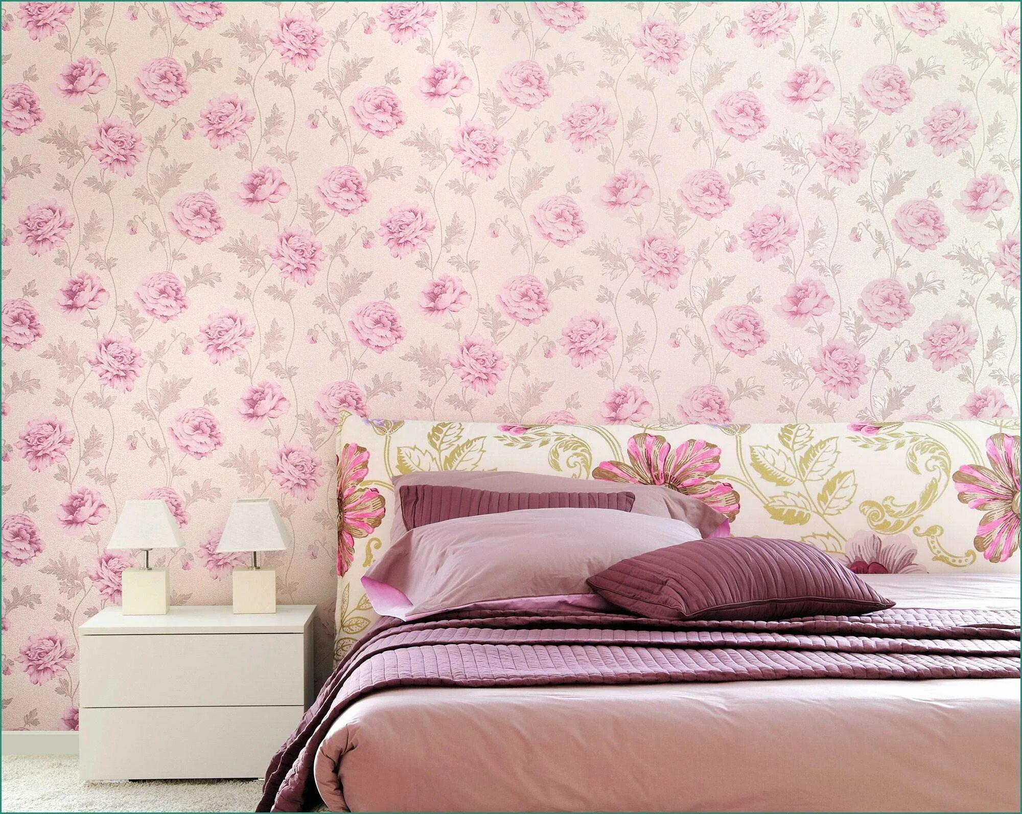 Обои на стены купить в интернете. Обои в цветочек для спальни. Обои для спальни комбинированные. Виниловые обои для спальни. Обои для спальни в розовых тонах.