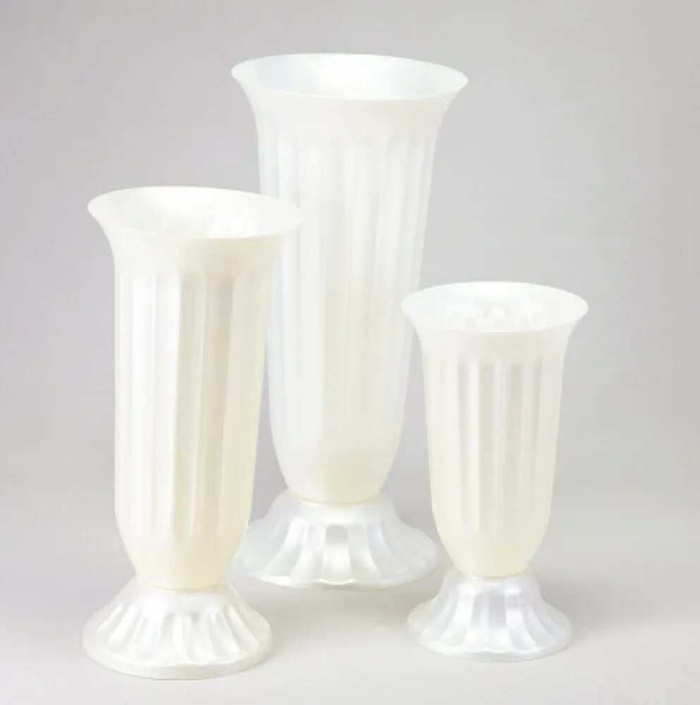 Ваза для цветов пластик 210мм, 440мм.(белый) а м5352. Ваза пластиковая. Пластмассовые вазы. Пластмассовые вазы для цветов.