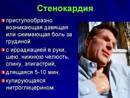 Боль за грудиной и нижней челюсти
