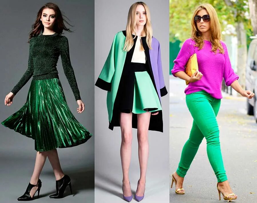 Цвет гармонирующий с зеленым. Сочетание зелёного цвета в рлежде. Сочетание цветов в одежде зеленый. Сочетание зеленого в одежде. Цветовые сочетания с зеленым в одежде.