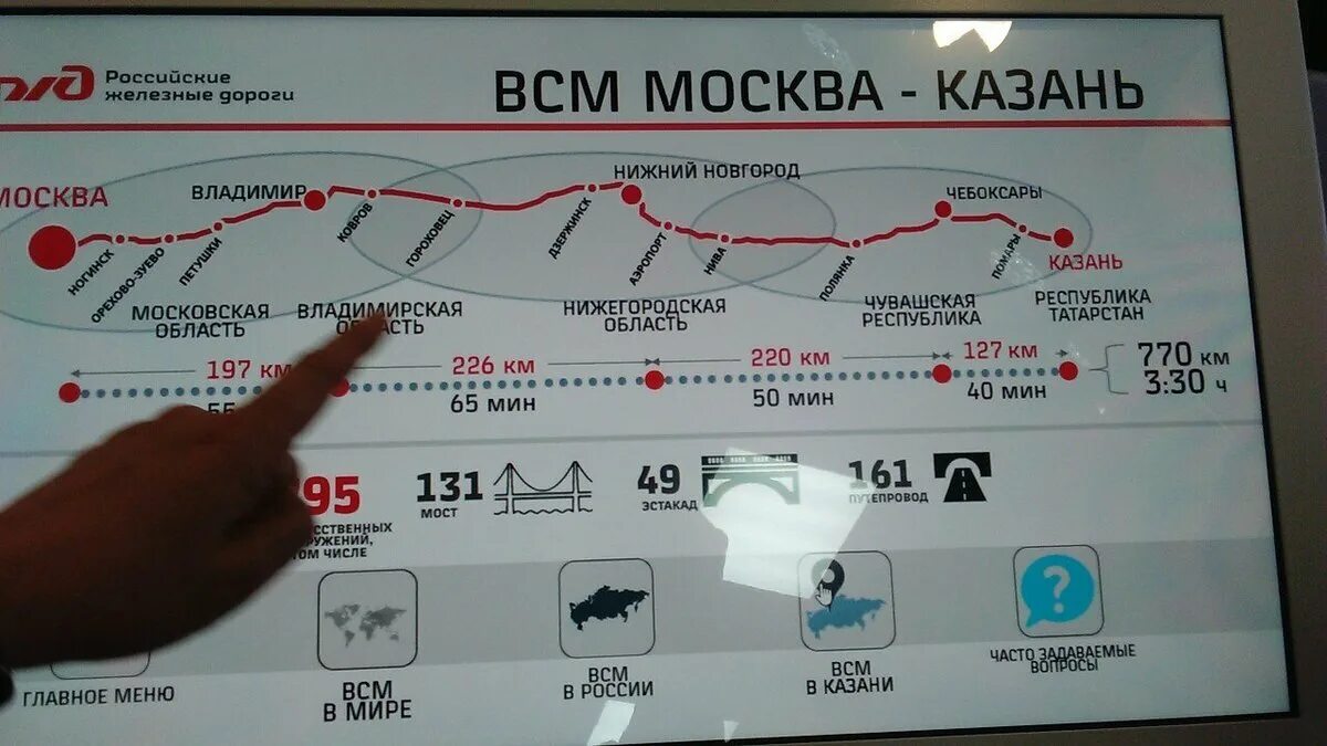 Москва казань скорость