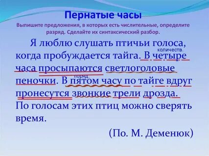 Синтаксическая роль числительных в предложении 6 класс