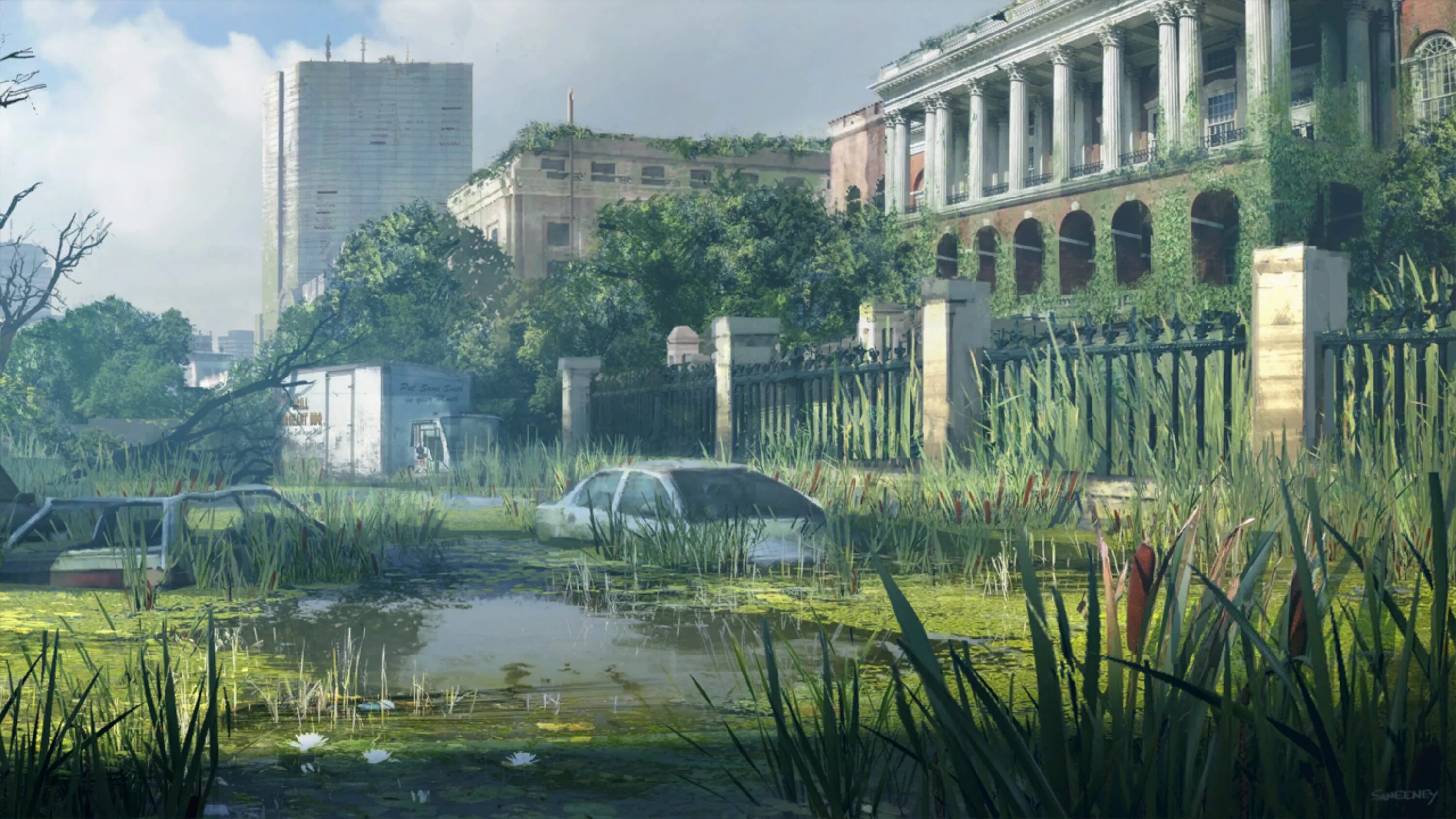 Town of us 3 3 1. The last of us город заброшенный. Город заросший the last of us. Заброшенный город the last of us 2. Заброшенный город арт.