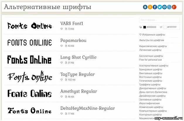 Красивые шрифты названия. Название красивых стандартных шрифтов. Образцы шрифтов с названиями. Название шрифтов в Инстаграм.