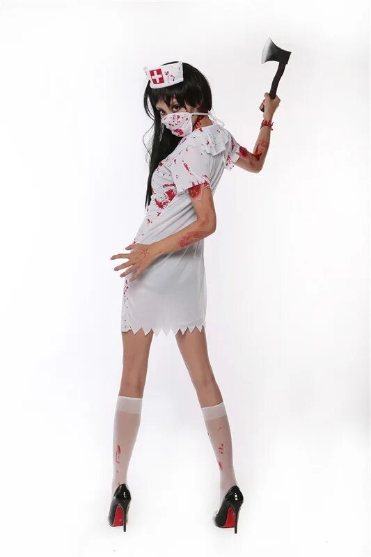 Костюм "зомби-медсестра". Страшный костюм медсестры. Харди медсестра