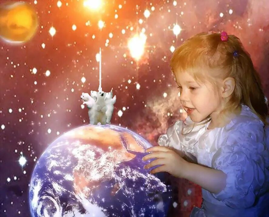 Земля все таки вертится. Маленькая девочка и земной шар. Ребенок,Вселенная,свет,земной шар. Фото красивой маленькой девочки на фоне земного шара. Земной шар в руках детей.