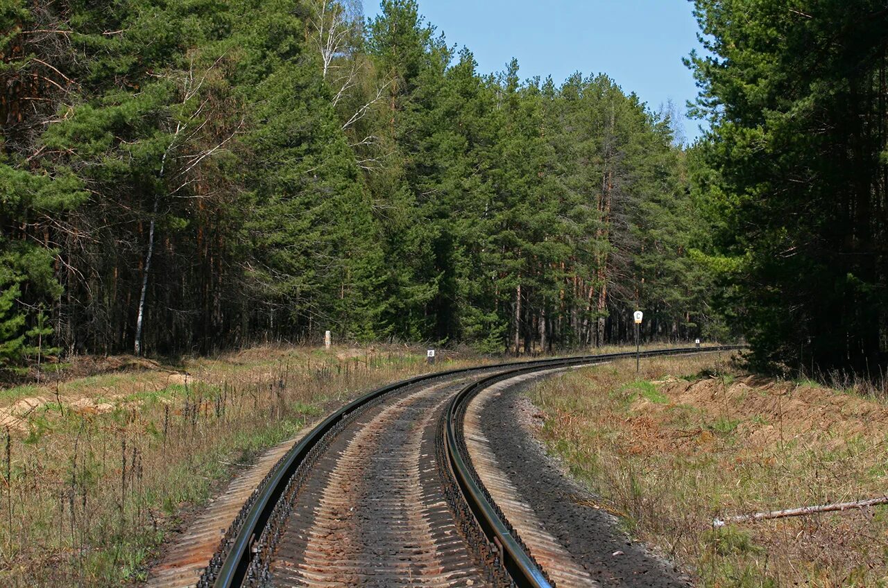свободный участок железнодорожного пути