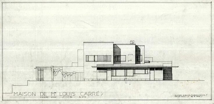 Дом луи карре чертежи Maison Louis Carré by Alvar Aalto Floor Plans and Elevations Alvar aalto, Alvar