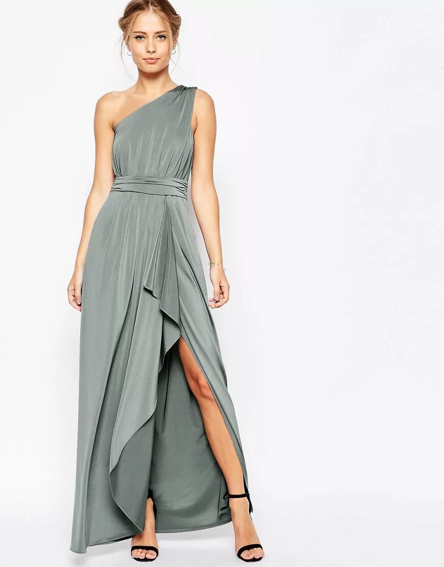 длинные плечи. красивые надрезы однотонного платья. длинные плечи. шифоновое платье с декольте. платье на одно плечо вечернее.