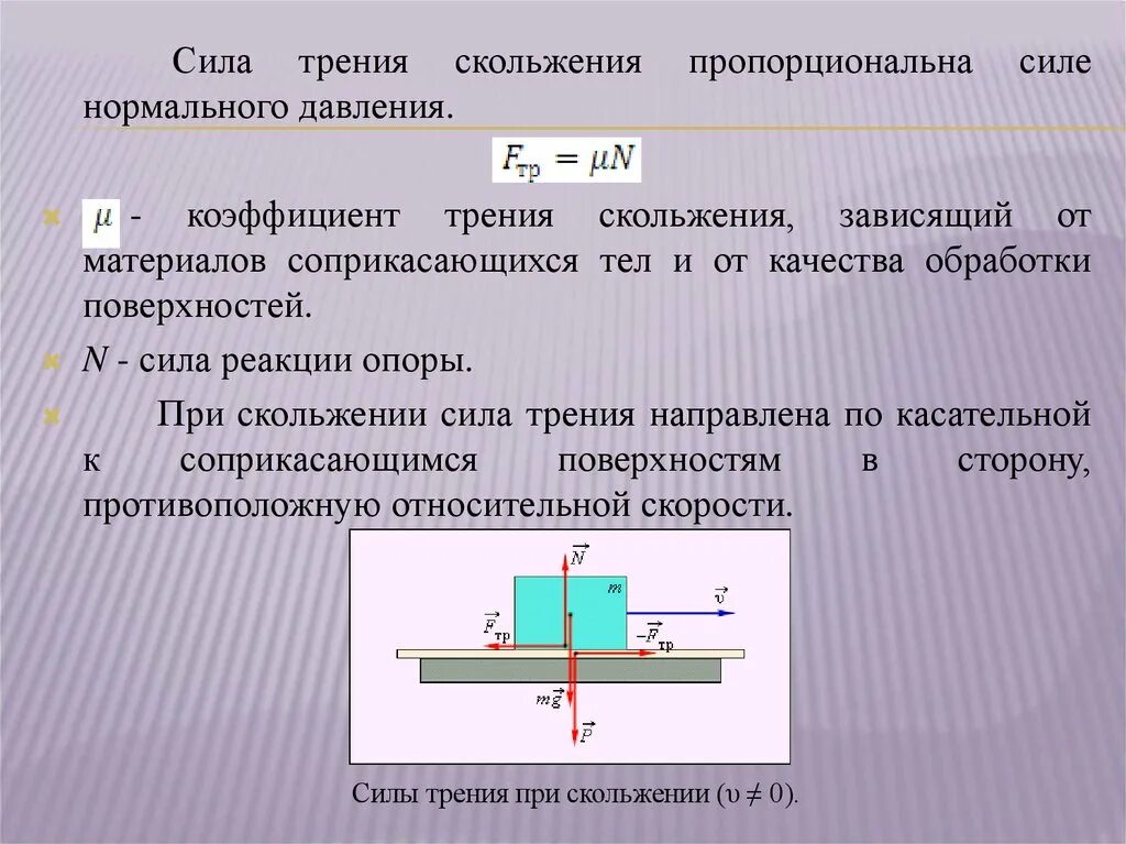 Коэффициент трения скольжения физика. Сила трения скольжения сила реакции опоры. Сила трения коэффициент трения скольжения. Сила скольжения формула. Коэффициент силы трения скольжения.