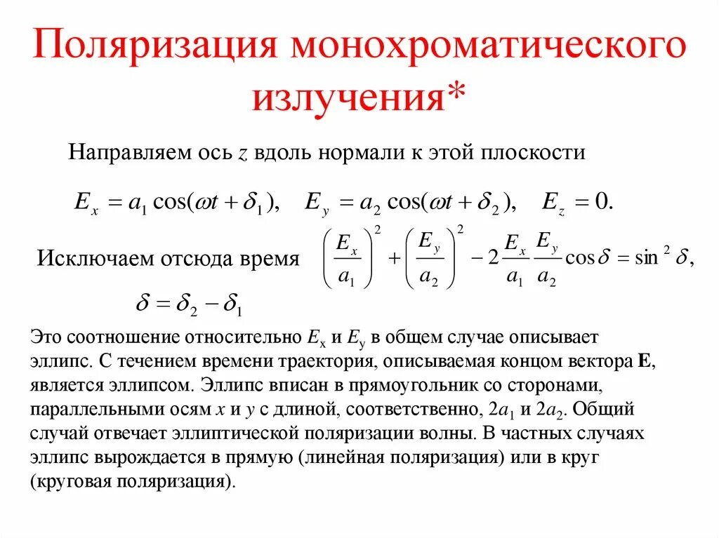 Степень монохроматичности излучения. Неполяризованное излучение. Поляризованное и неполяризованное излучение. Поляризаторы излучения. Поляризация времени