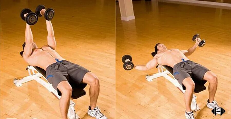 жим гантелей лежа на грудные мышцы. жим лежа гантели техника. упражнение разведение гантелей лежа. разводка с гантелями лежа. разводка гантелей лежа на скамье 30.