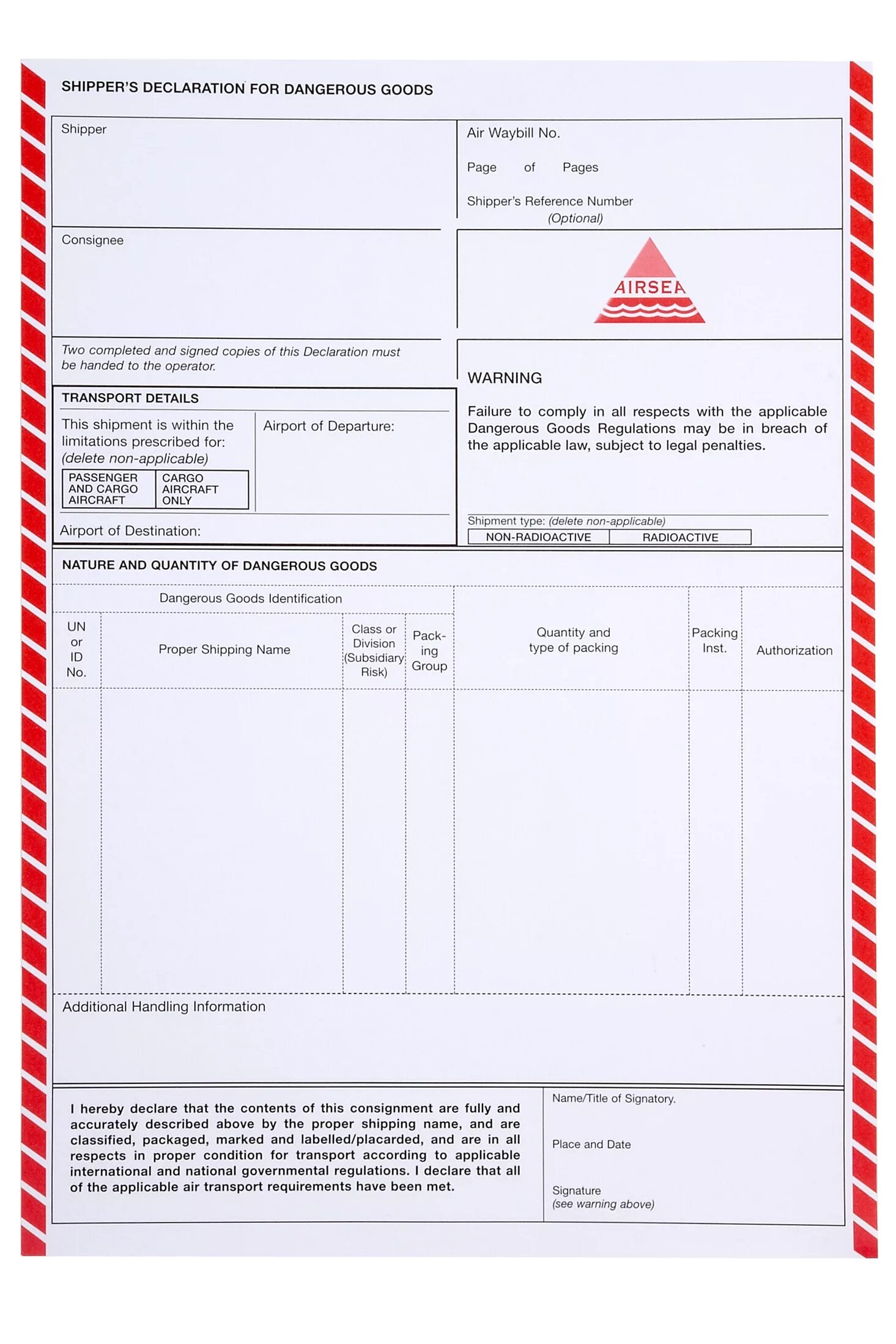 Warning declaration of. Shipper declaration for dangerous goods. dangerous goods declaration. декларация грузоотправителя на опасные грузы. декларация опасного груза бланк.