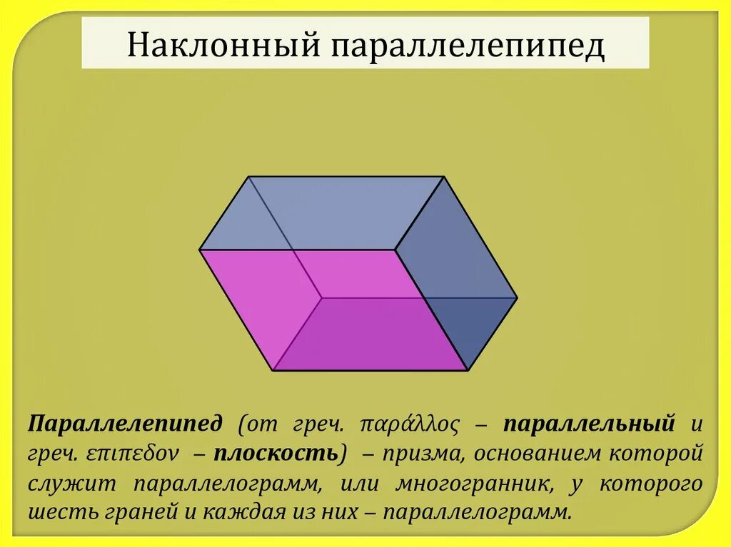 Какие грани параллелепипеда параллельны