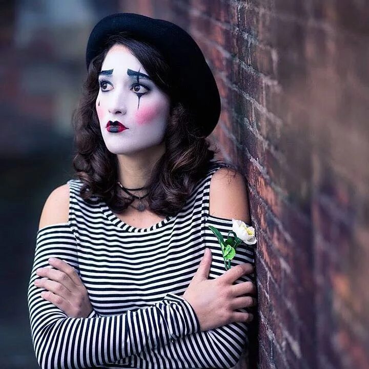 Mime cosplay. Образ Мима. Грим Мима. Грим французского Мима.