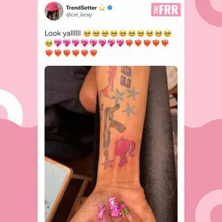 @Coi_Leray. shows off new tattoo she got in honor of her collaboration. 
