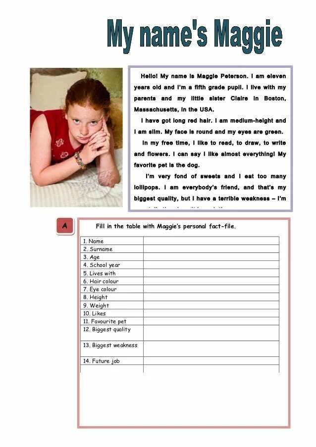 What do we learn about maggie s. Hello my name is maggie. my name is maggie worksheet. my name is katy. английский my name is marina fact file.