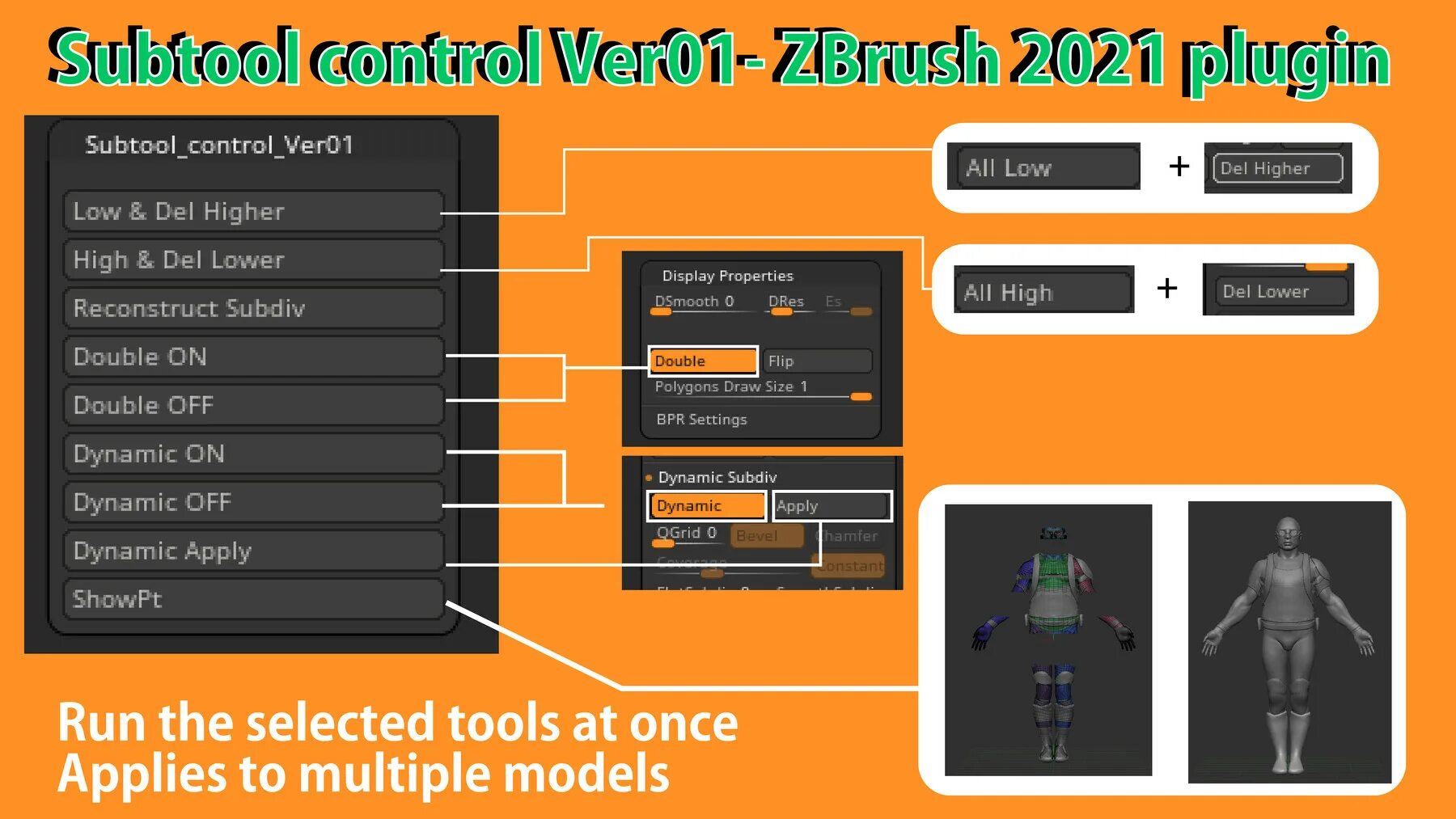Layered Control. Easy save plugin for Zbrush by artistic Squad. Object Control ver.20211022 (Eng). Resources plugin