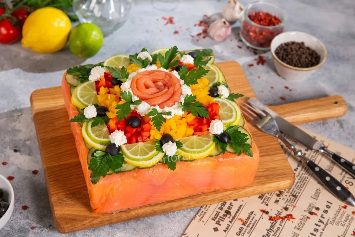 Торт бутерброд. Мясной торт. бутерторт. украшение мясного торта.