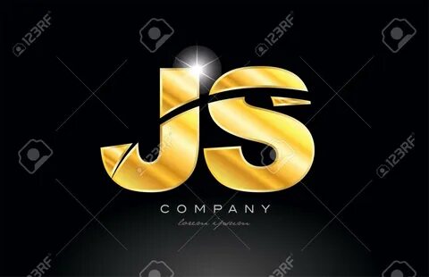 FACEBOOK_STORY. combination letter js j s gold golden alphabet logo icon de...