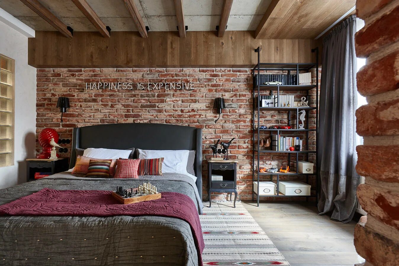 Спальня в кирпичном доме. Спальня в стиле лофт индастриал. spalnya стиле loft design. спальня в стиле крафт лофт. мастер спальня в стиле лофт.