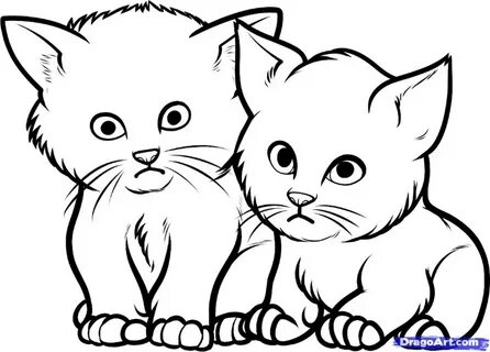 Как нарисовать 2 котенка