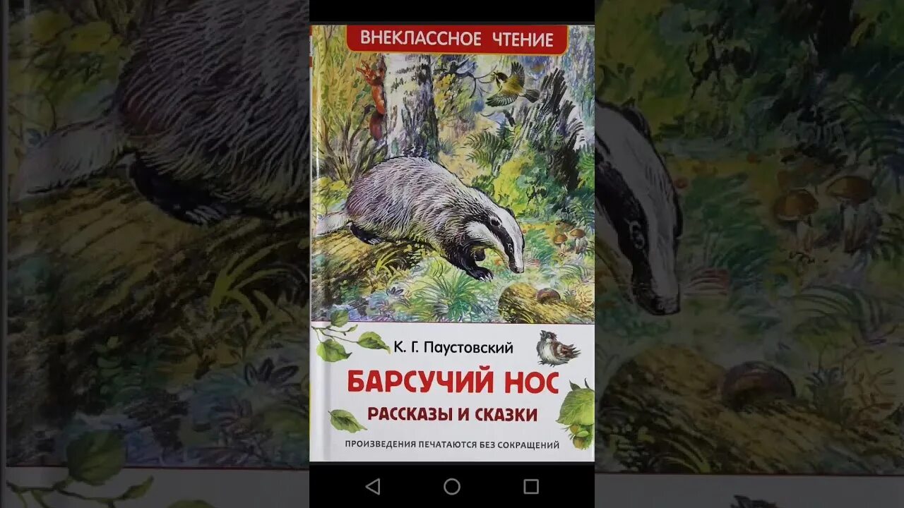 Произведения паустовского к г рассказа барсучий нос. Паустовский барсучий нос книга. Паустовский к.г. "барсучий нос".