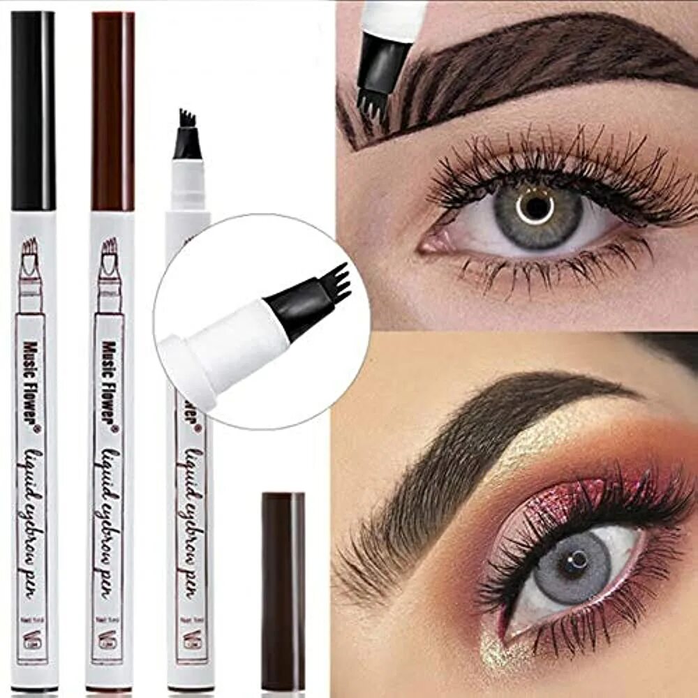 Купить Маркер для бровей с эффектом микроблейдинга SENANA 4-TIP BROW, 02 темно-к