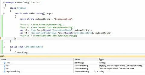 Enum to string