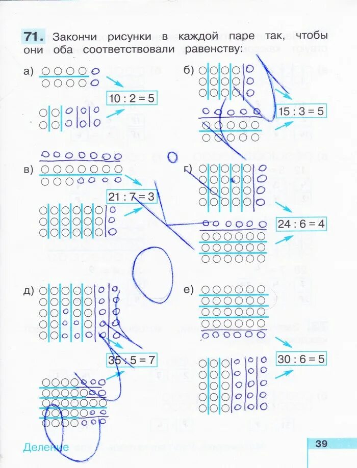 Решебник по математике 3 класс рабочая тетрадь Истомина 1 часть. Гдз по математике 3 класс 1 часть Истомина рабочая тетрадь. Закончи каждый рисунок так чтобы он соответствовал равенству. Математика рабочая тетрадь 3 класс 1 часть страница 39.