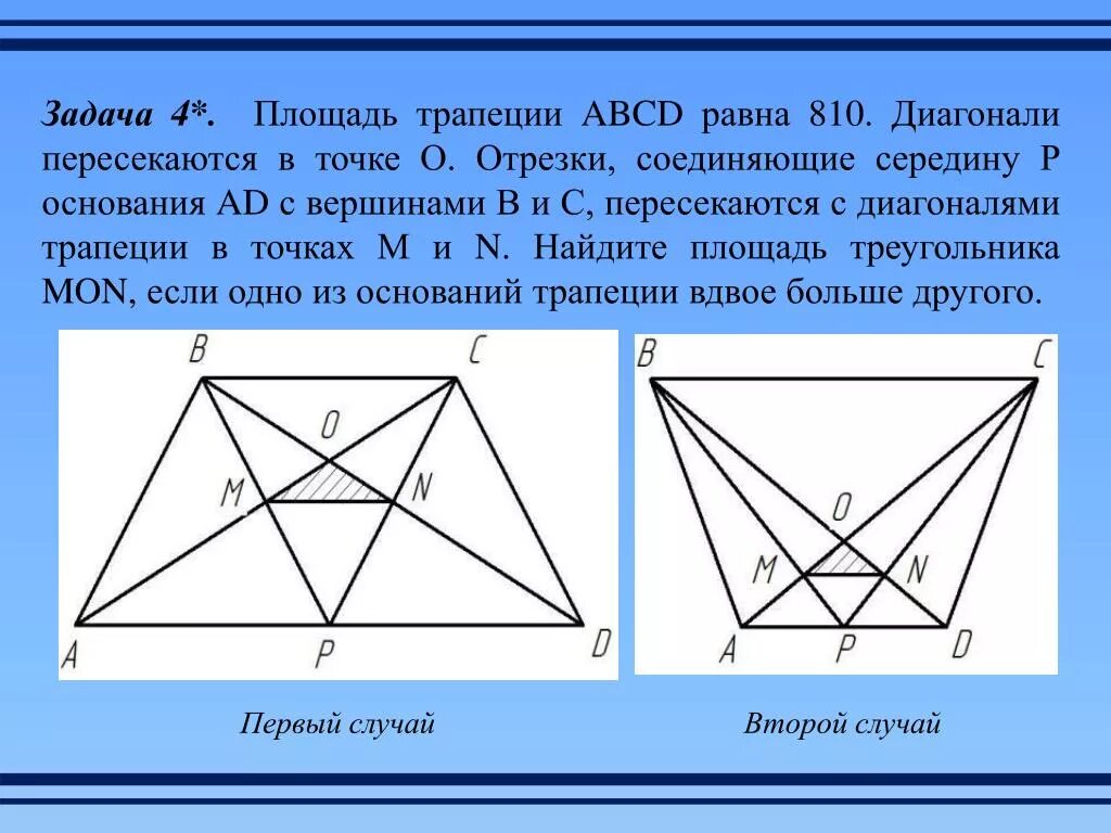 Известно что abcd. Диагонали трапеции пересекаются в точке о. Диагонали трапеции пересекаются. Задачи с трапецией и диагональю. Середины диагоналей трапеции.