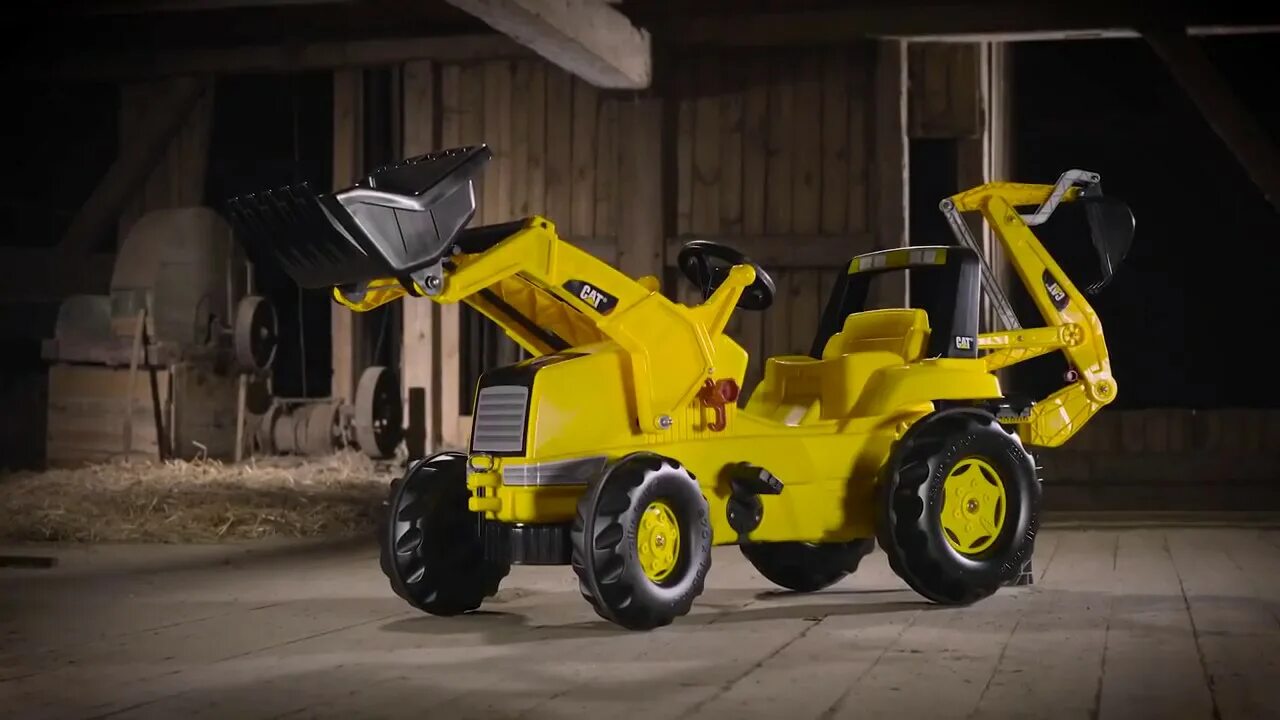 Педали экскаватора. Rolly Junior Cat Backhoe 813001. Трактор Caterpillar игрушка. Площадка детская экскаватор Rolly Digger. Трактор с ковшом.