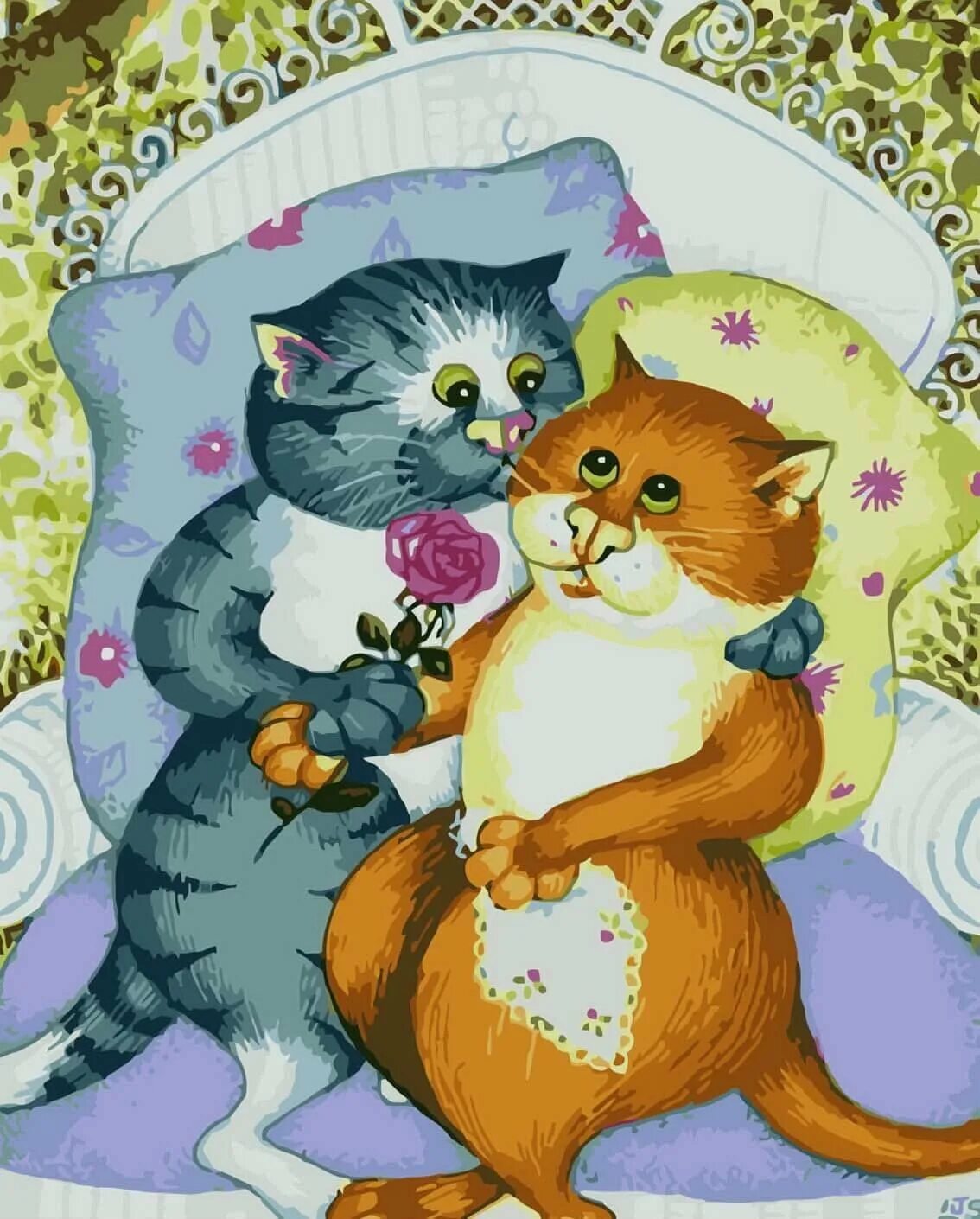 Linda Jane Smith. Кошки любовь. Влюбленный кот. Влюбленные котята. Картинки с любящими котиками