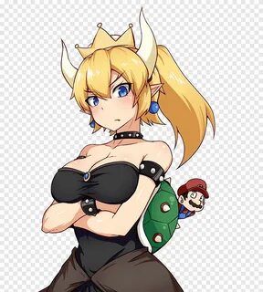 Free download Render054 Bowsette Princess Bowser, yellow haired female in black 