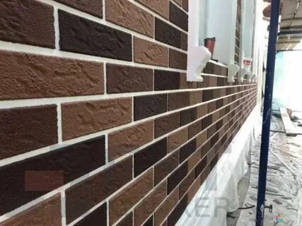 Гибкий кирпич на сетке для наружной отделки