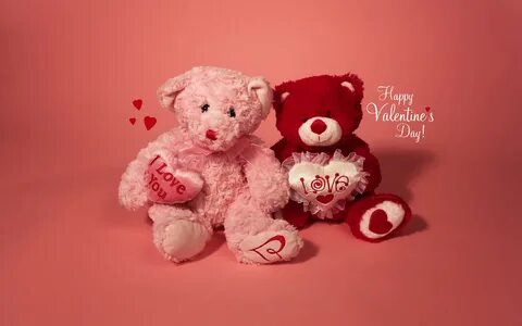 Two teddy bear on Valentine&apos;s Day February 14.