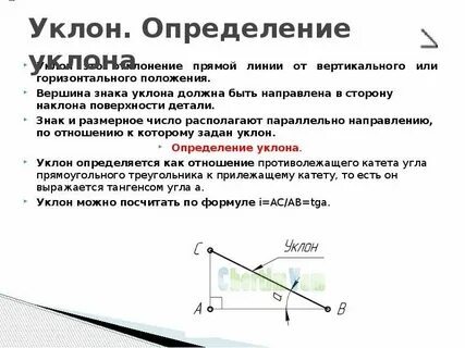 Чему равен угол наклона прямой